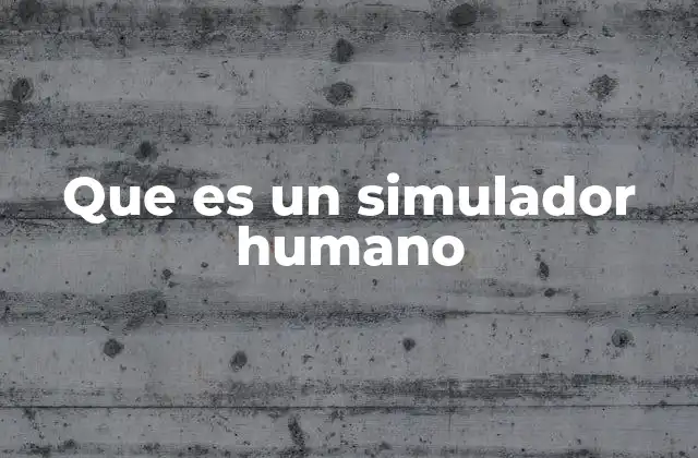 Que es un Simulador Humano