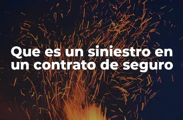 Que es un Siniestro en un Contrato de Seguro