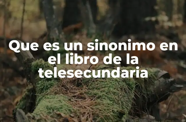 Que es un Sinonimo en el Libro de la Telesecundaria
