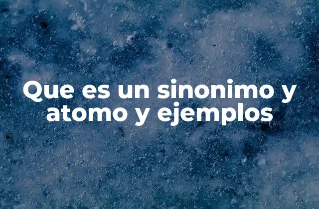 Que es un Sinonimo y Atomo y Ejemplos