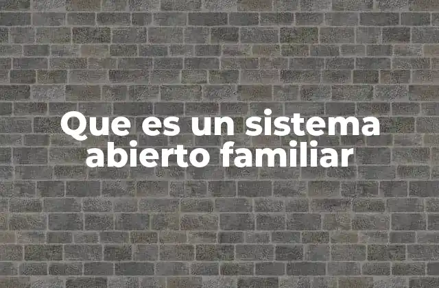 Que es un Sistema Abierto Familiar