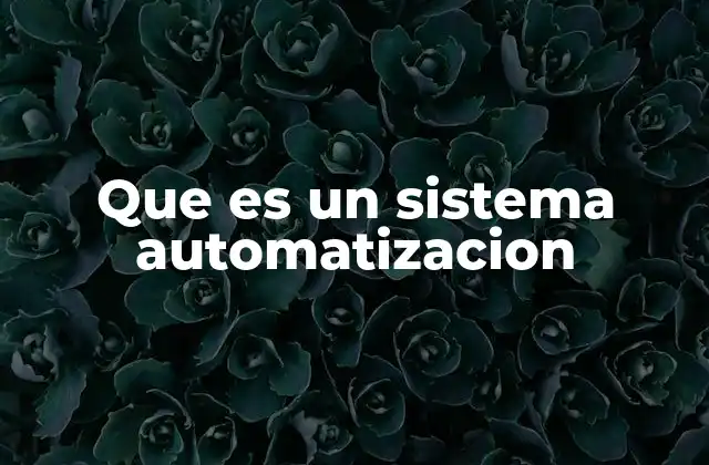 Que es un Sistema Automatizacion