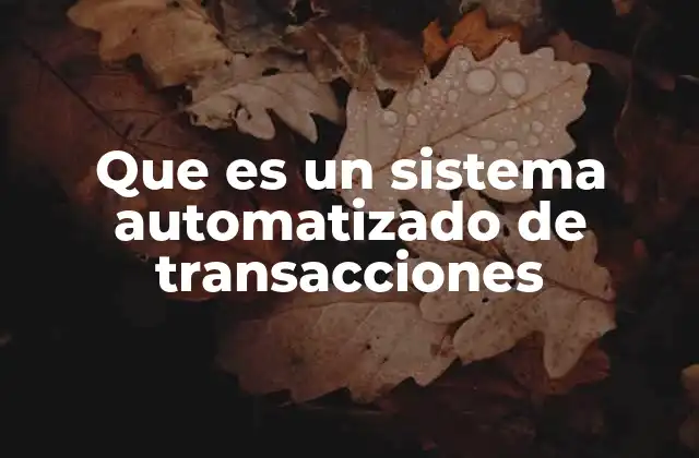 Que es un Sistema Automatizado de Transacciones