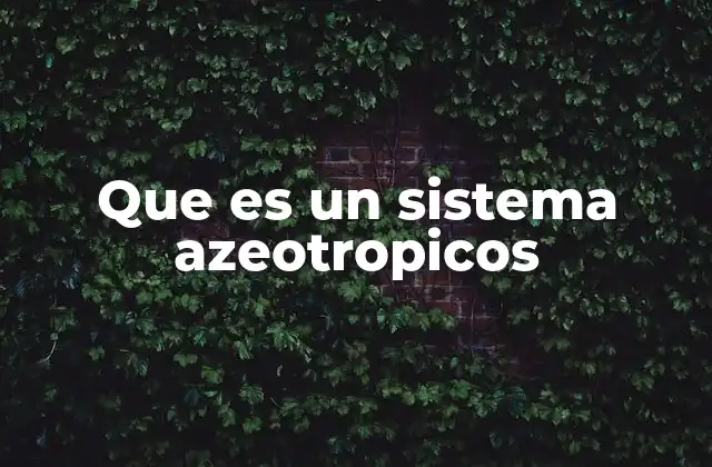Que es un Sistema Azeotropicos