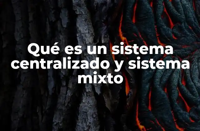 Qué es un Sistema Centralizado y Sistema Mixto