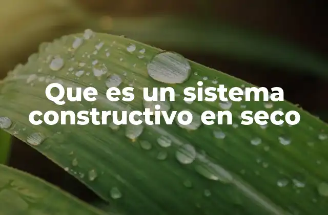 Que es un Sistema Constructivo en Seco