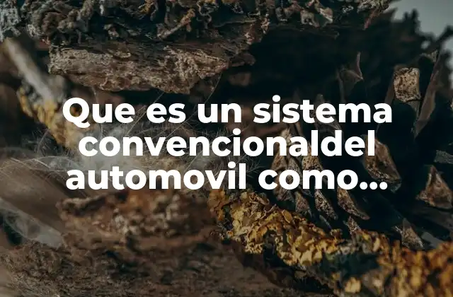 Que es un Sistema Convencionaldel Automovil como Funciona