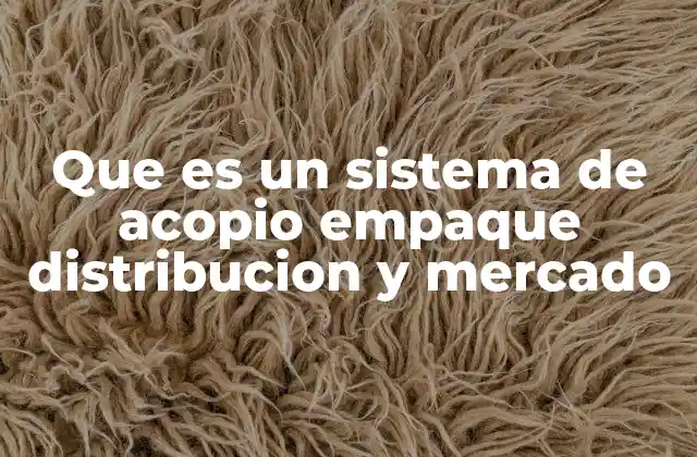 Que es un Sistema de Acopio Empaque Distribucion y Mercado