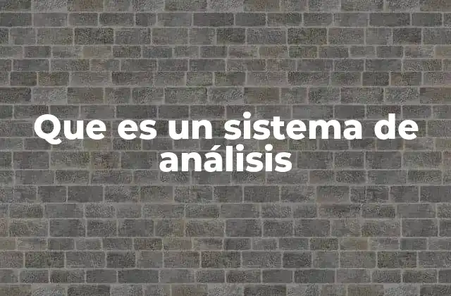 Que es un Sistema de Análisis