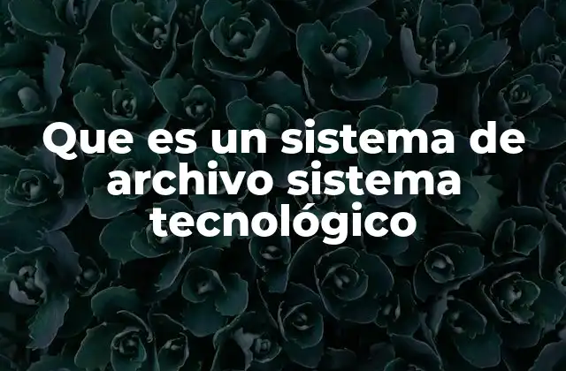 Que es un Sistema de Archivo Sistema Tecnológico