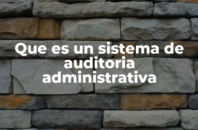 Que es un Sistema de Auditoria Administrativa