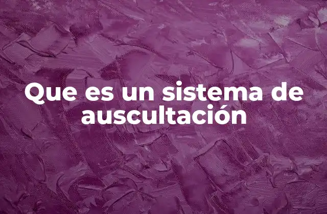 Que es un Sistema de Auscultación