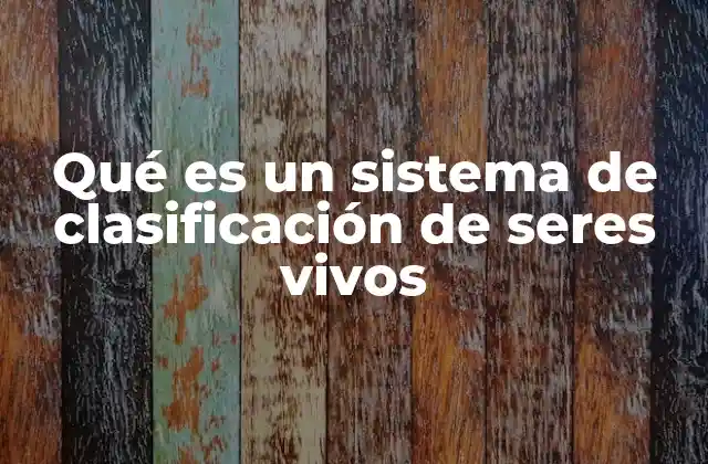 Qué es un Sistema de Clasificación de Seres Vivos