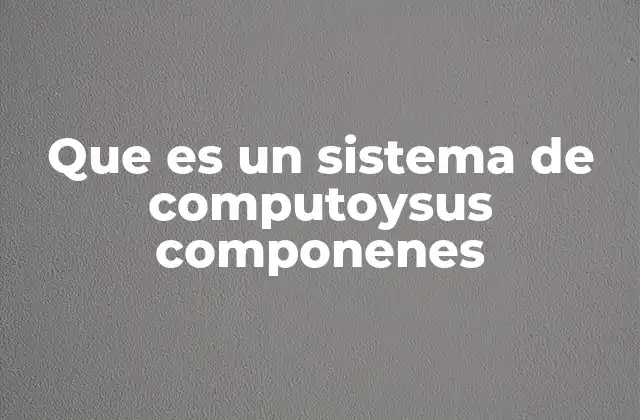 Que es un Sistema de Computoysus Componenes
