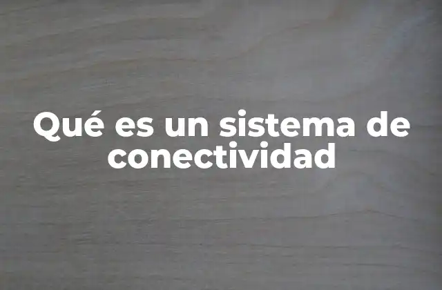 Qué es un Sistema de Conectividad