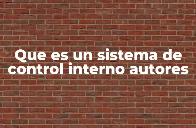 Que es un Sistema de Control Interno Autores 2 Los pilares fundamentales de un sistema de control interno