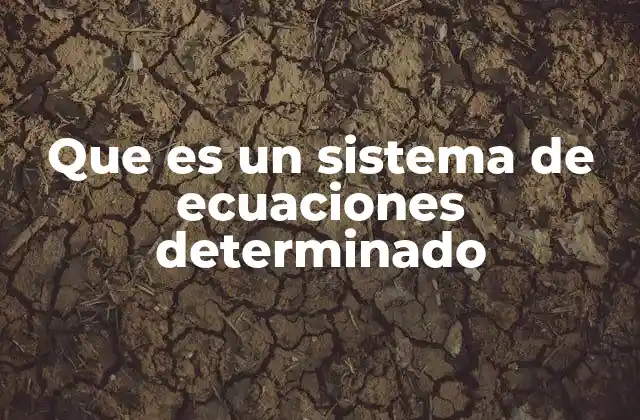 Que es un Sistema de Ecuaciones Determinado