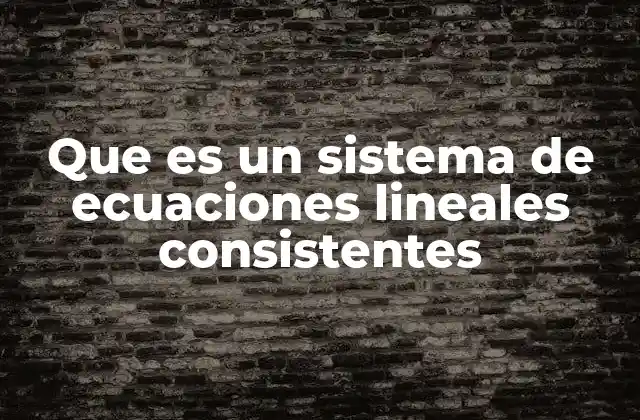 Que es un Sistema de Ecuaciones Lineales Consistentes