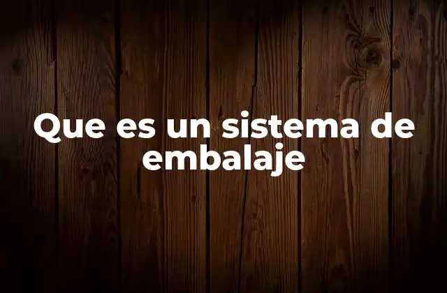 Que es un Sistema de Embalaje