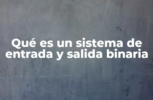Qué es un Sistema de Entrada y Salida Binaria 2 Funcionamiento de los sistemas digitales basados en señales binarias