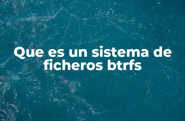 Que es un Sistema de Ficheros Btrfs