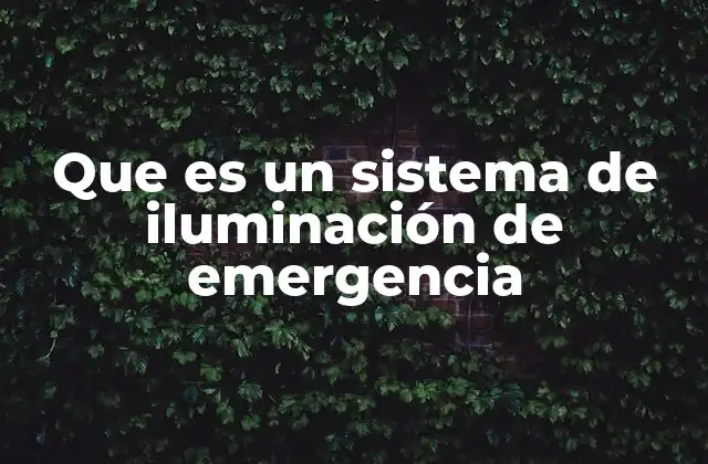 Que es un Sistema de Iluminación de Emergencia