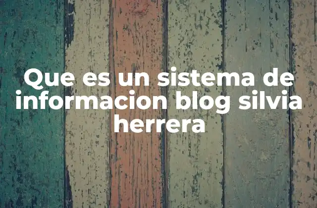 Que es un Sistema de Informacion Blog Silvia Herrera