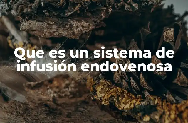 Que es un Sistema de Infusión Endovenosa