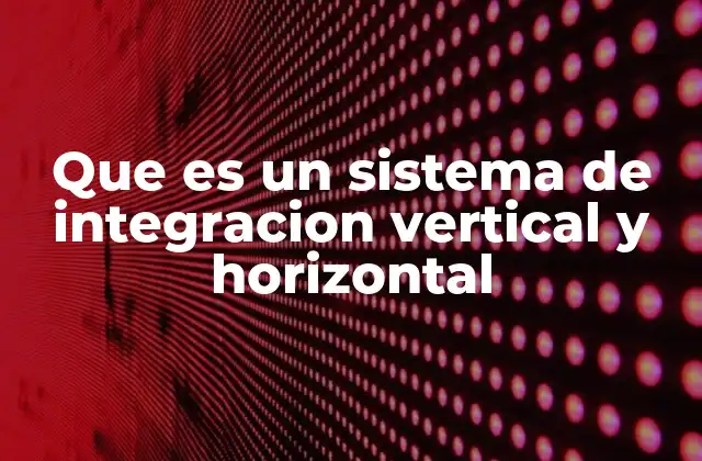 Que es un Sistema de Integracion Vertical y Horizontal