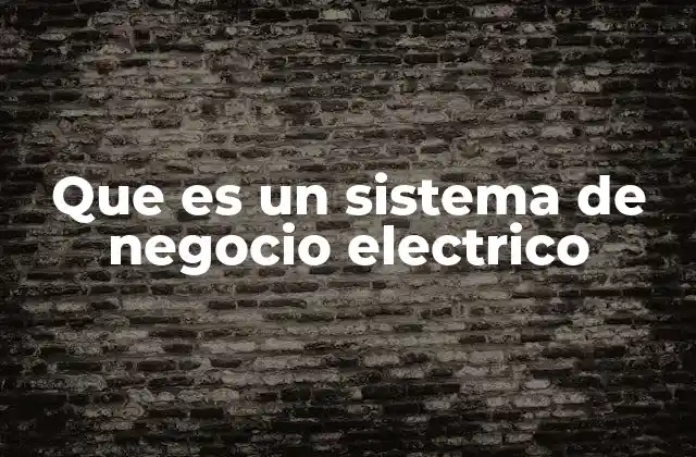 Que es un Sistema de Negocio Electrico