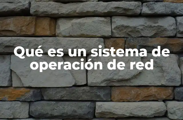Qué es un Sistema de Operación de Red