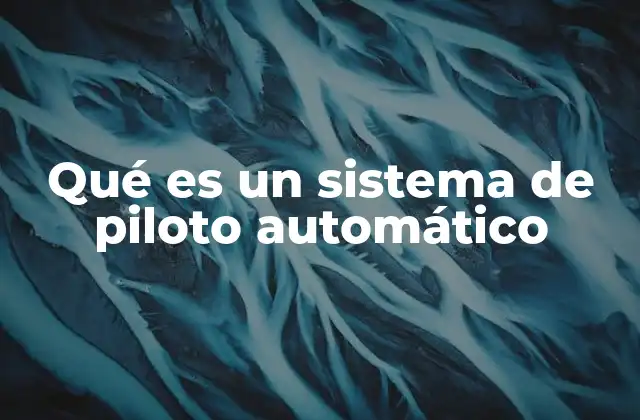 Qué es un Sistema de Piloto Automático
