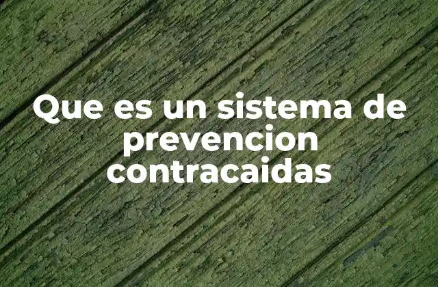 Que es un Sistema de Prevencion Contracaidas