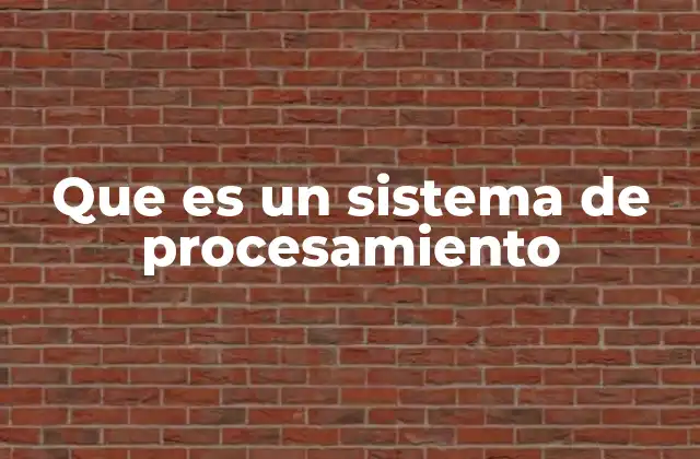 Que es un Sistema de Procesamiento