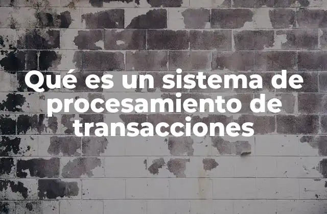 Qué es un Sistema de Procesamiento de Transacciones