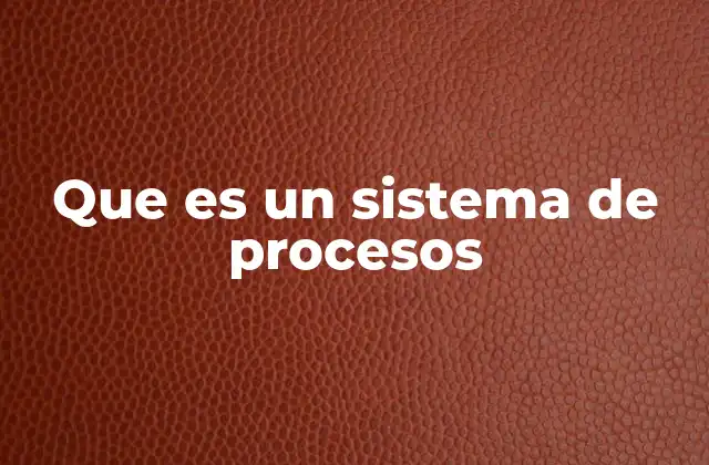 Que es un Sistema de Procesos