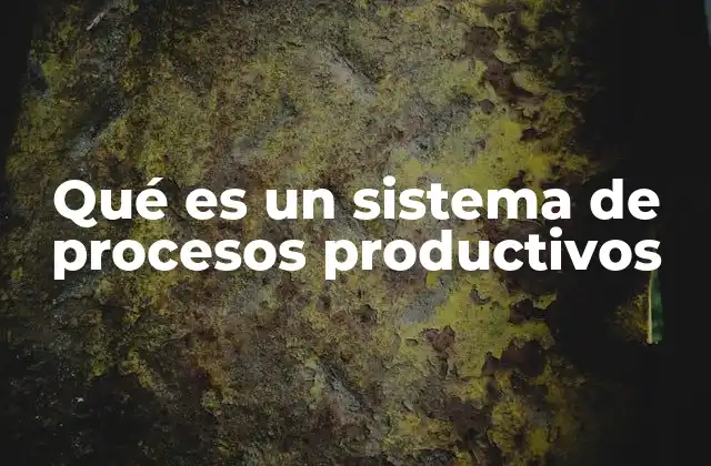 Qué es un Sistema de Procesos Productivos