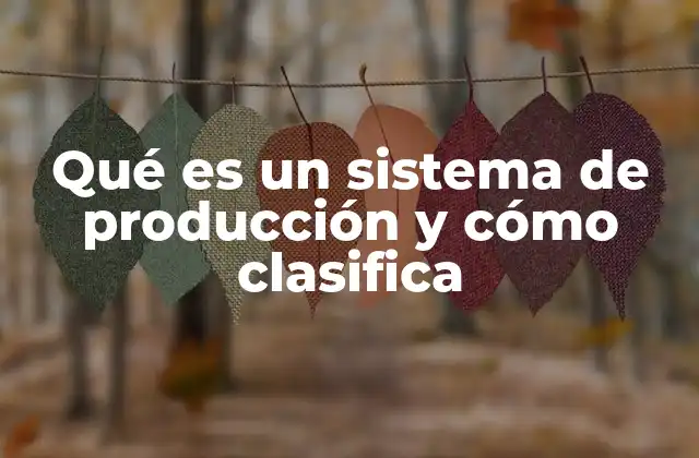 Qué es un Sistema de Producción y Cómo Clasifica