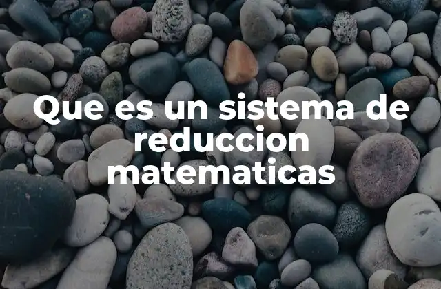 Que es un Sistema de Reduccion Matematicas