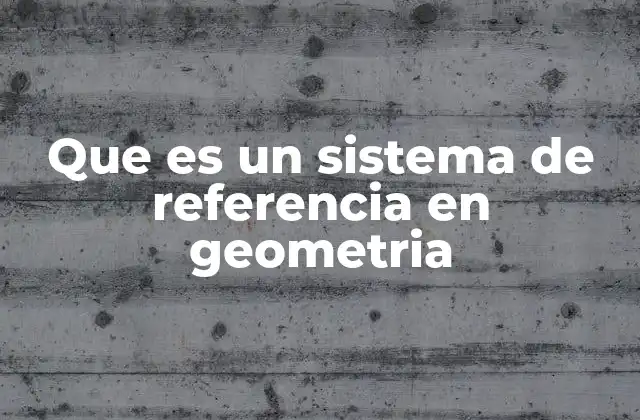 Que es un Sistema de Referencia en Geometria