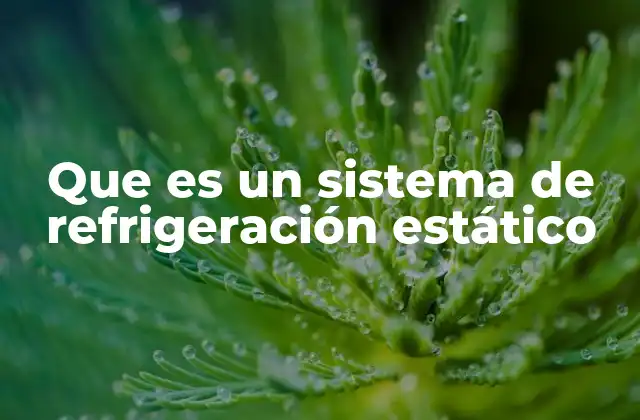 Características principales de los sistemas de refrigeración estáticos