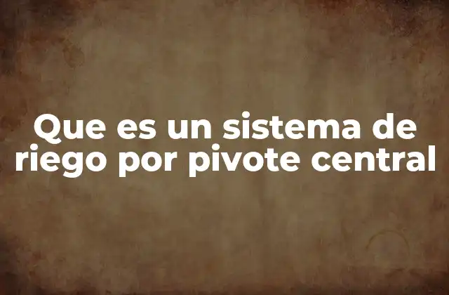 Que es un Sistema de Riego por Pivote Central