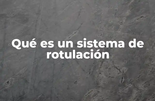 Qué es un Sistema de Rotulación