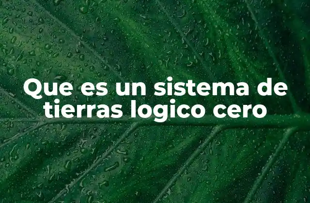 Que es un Sistema de Tierras Logico Cero