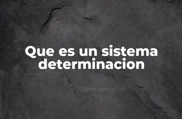 Que es un Sistema Determinacion
