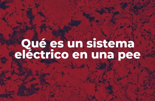 Qué es un Sistema Eléctrico en una Pee