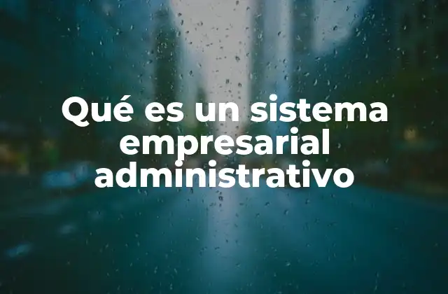 Qué es un Sistema Empresarial Administrativo