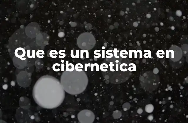 Que es un Sistema en Cibernetica