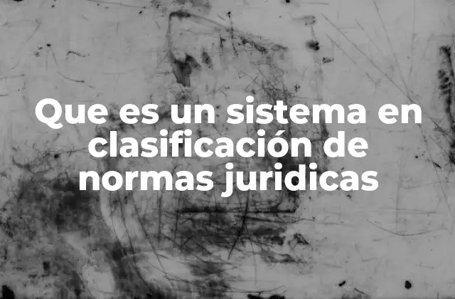 Que es un Sistema en Clasificación de Normas Juridicas