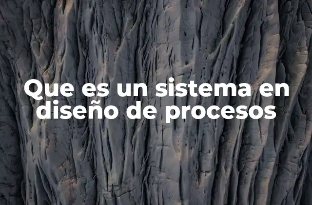 Que es un Sistema en Diseño de Procesos